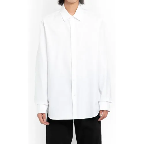 Weißes Popeline-Jacquard-Hemd , Herren, Größe: XL - Versace - Modalova