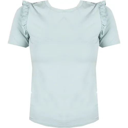 Modisches Damen T-Shirt mit gerüschten Schultern - PATRIZIA PEPE - Modalova