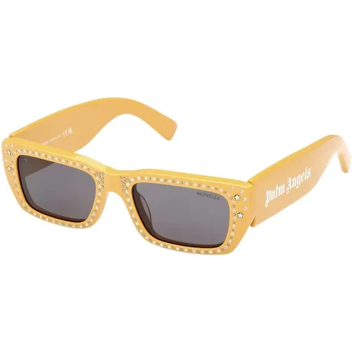 Acetate Sunglasses with Brillantini and Palm Angels , female, Sizes: 53 MM - Moncler - Modalova
