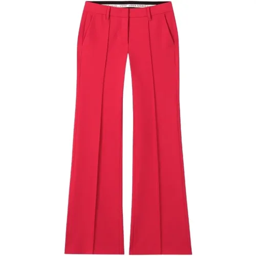 Bootcut Pants with Slit Hem in Stretch Deep , female, Sizes: S - LUISA CERANO - Modalova