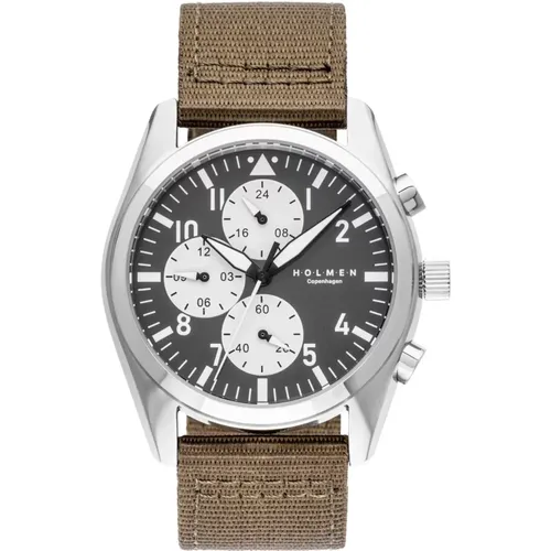 Adventurer Chronograph Watch , male, Sizes: ONE SIZE - Holmen Copenhagen - Modalova