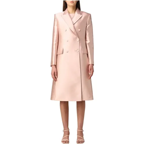 Double-Breasted Coats , female, Sizes: L - alberta ferretti - Modalova