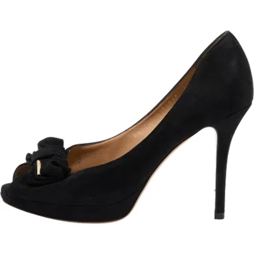 Pre-owned Suede heels , female, Sizes: 4 UK - Salvatore Ferragamo Pre-owned - Modalova