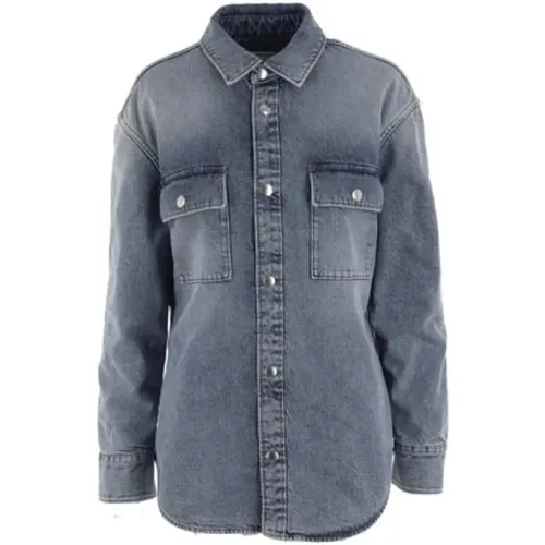 Denim Cotton Washed Coat with Button Closure , female, Sizes: 2XS, 3XS - Bottega Veneta - Modalova
