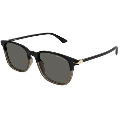 Stylish Sunglasses with Grey Lenses , unisex, Sizes: 52 MM - Montblanc - Modalova