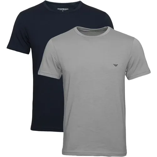 T-Shirt 2er Pack T-Shirts Rundhals , Herren, Größe: S - Emporio Armani - Modalova