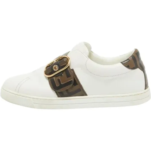 Pre-owned Leather sneakers , female, Sizes: 4 1/2 UK - Fendi Vintage - Modalova