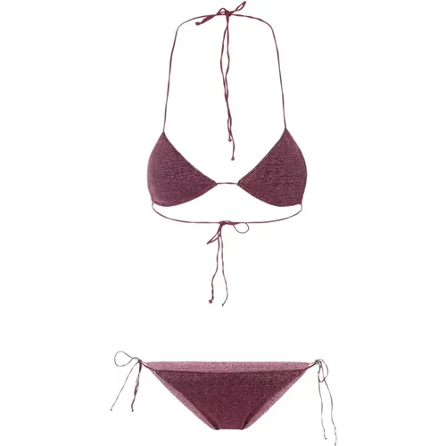 Lurex Bikini with Side Lacing , female, Sizes: L, S, M - Oseree - Modalova