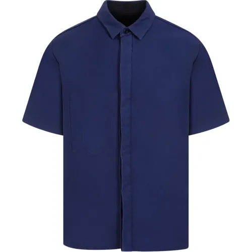 Blaues Baumwoll-Moleskin-Hemd , Herren, Größe: XL - Sacai - Modalova