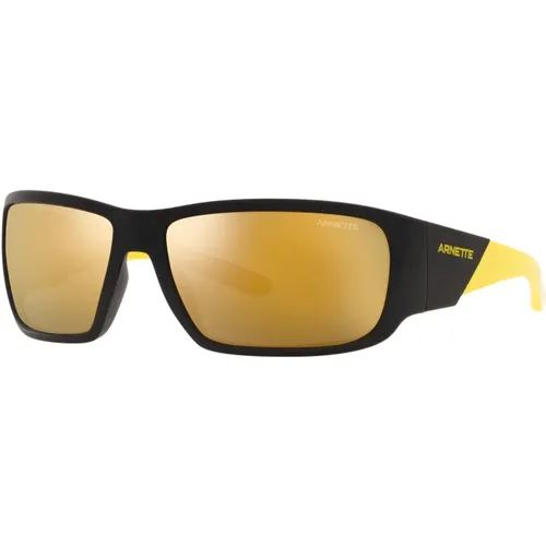 Matte Black Yellow/Gold Sonnenbrillen Snap II , Herren, Größe: ONE Size - Arnette - Modalova