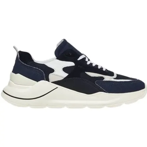 Blue Canvas Sneakers , male, Sizes: 10 UK, 7 UK, 8 UK, 11 UK, 9 UK - D.a.t.e. - Modalova
