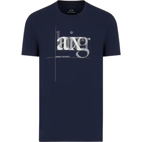 Einfaches T-Shirt , Herren, Größe: L - Armani Exchange - Modalova