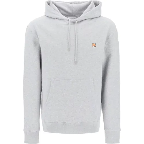 Fox head hooded sweatshirt , male, Sizes: L, M - Maison Kitsuné - Modalova