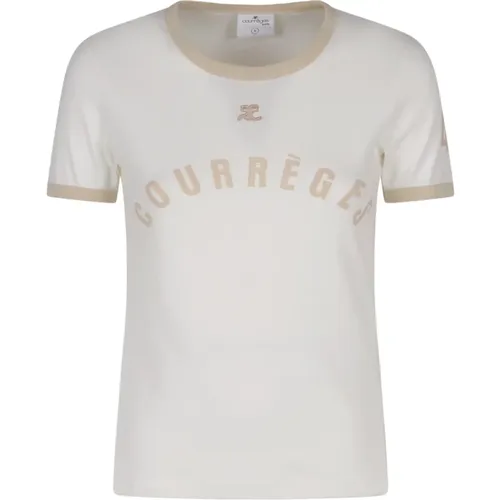 Kontrast Bedrucktes T-Shirt - Courrèges - Modalova