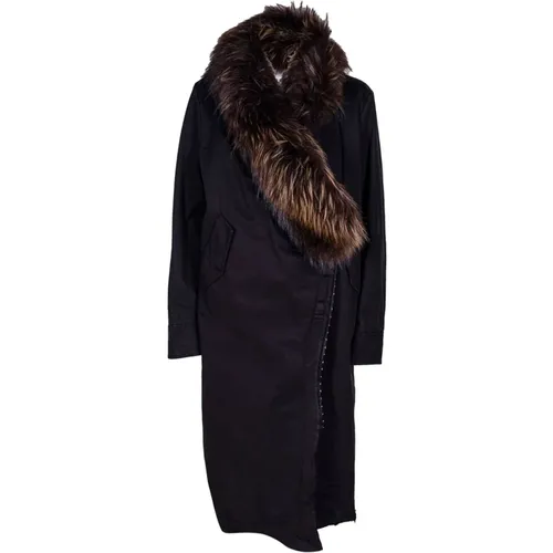 Women's Parka with Detachable Wool Inner Vest and Murmanski Fur , female, Sizes: XS, S - bazar deluxe - Modalova