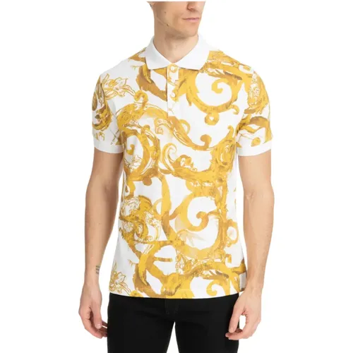 Abstraktes Aquarell Polo Shirt , Herren, Größe: 2XL - Versace Jeans Couture - Modalova