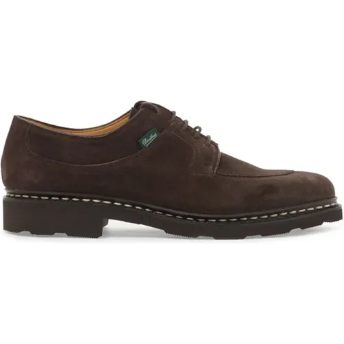 Suede Lace-Up Shoes with Norwegian Stitching , male, Sizes: 8 UK - Paraboot - Modalova