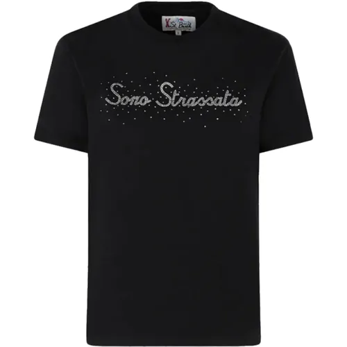 Schwarze T-Shirts und Polos von , Damen, Größe: S - MC2 Saint Barth - Modalova