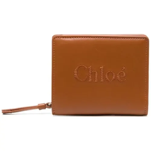 Embroidered Logo Wallet , female, Sizes: ONE SIZE - Chloé - Modalova