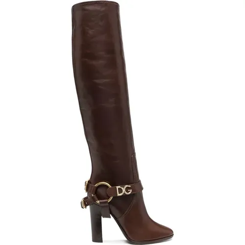 Leather Ankle Boots for Women , female, Sizes: 3 UK, 4 UK, 5 1/2 UK, 4 1/2 UK - Dolce & Gabbana - Modalova