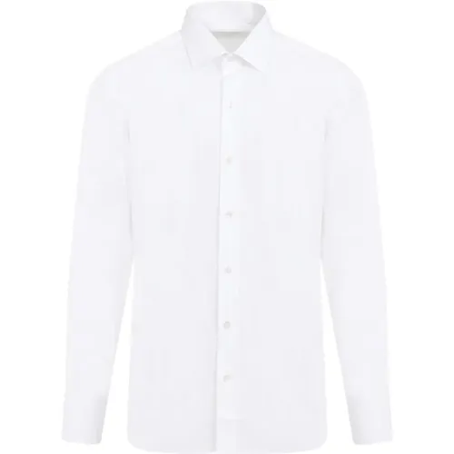 Optisch Weiße Popeline Hemd , Herren, Größe: XL - Tom Ford - Modalova
