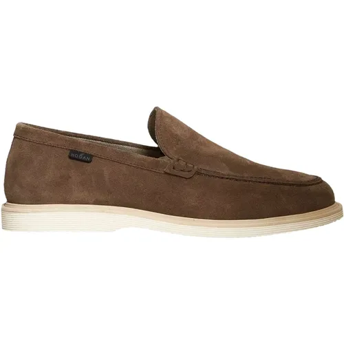 Beige Suede Loafer Shoes , male, Sizes: 7 UK, 8 UK, 5 UK, 10 UK, 5 1/2 UK - Hogan - Modalova