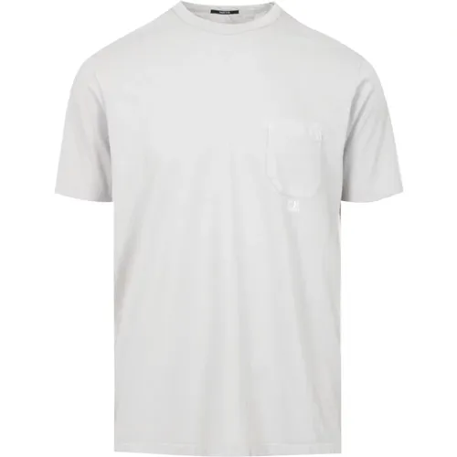 Graue T-Shirts und Polos mit Jerseytasche , Herren, Größe: S - C.P. Company - Modalova