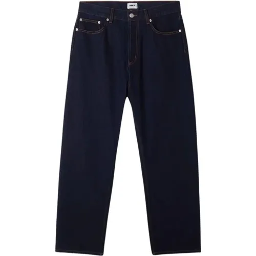 Rinse Indigo Arbeits-Denim Hose , Herren, Größe: W33 - Obey - Modalova