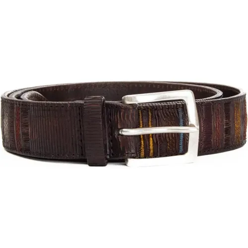 Leather Belt Sheffield Buckle , male, Sizes: 100 CM - Orciani - Modalova