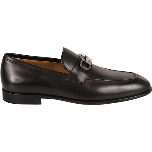 Schwarze Gancini-Schnalle Penny-Slot Loafers , Herren, Größe: 41 EU - Salvatore Ferragamo - Modalova