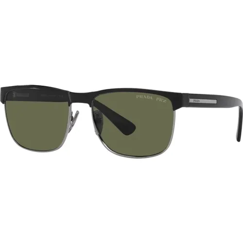 Stylische Sonnenbrille in Gunmetal /Green - Prada - Modalova