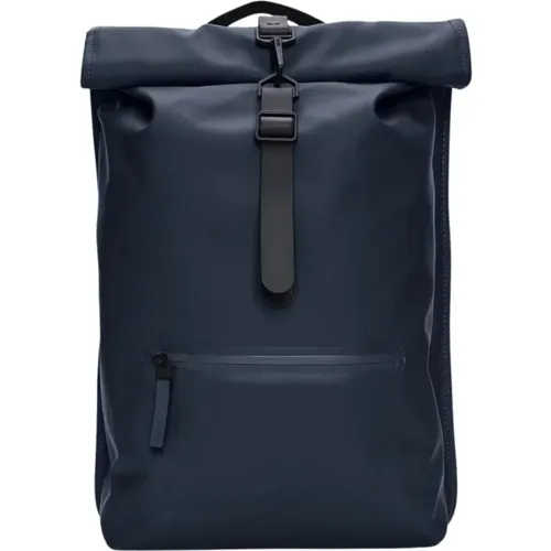 Navy Rolltop Backpack W3 47 Navy Bag , unisex, Sizes: ONE SIZE - Rains - Modalova