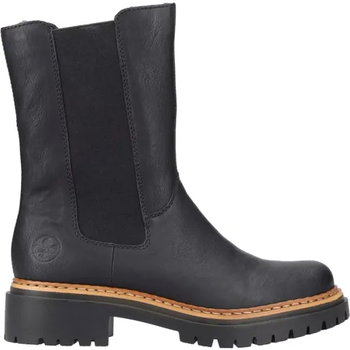 Schwarze Lässige Damen Ankle Boots , Damen, Größe: 38 EU - Rieker - Modalova