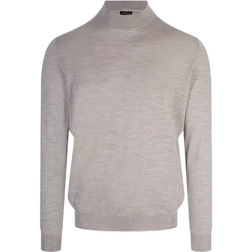 Silk Cashmere Blend Grey Sweater , male, Sizes: L, XL - Kiton - Modalova