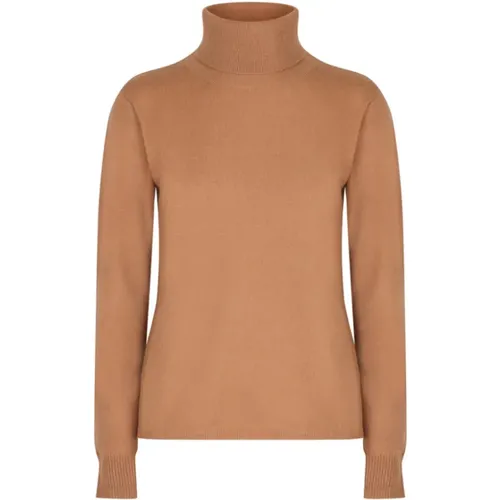 Cashmere Turtleneck Sweater Camel , female, Sizes: M, XL - Max Mara - Modalova