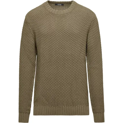 Cotton-Wool Blend Round Neck Sweater , male, Sizes: S, L, 2XL, XL, M - BomBoogie - Modalova