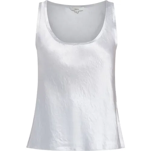 Silbernes Casual Tank Top mit Rohem Saum - Vince - Modalova