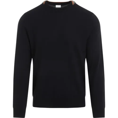 Dark Navy Crew Neck Sweater , male, Sizes: L, S, M, XL - PS By Paul Smith - Modalova