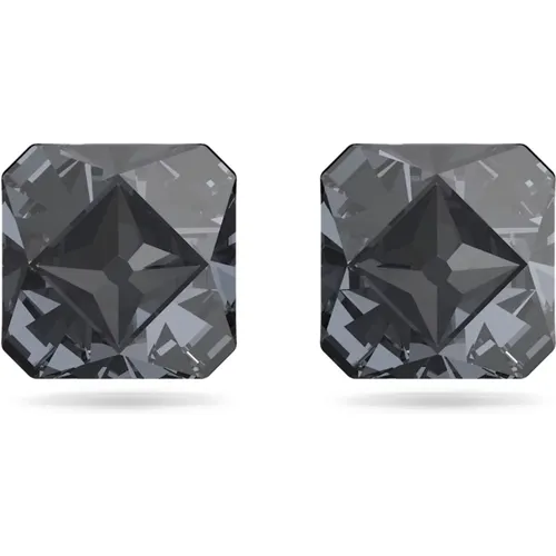 Pyramid Cut Earrings, Grey, Ruthenium Finish , female, Sizes: ONE SIZE - Swarovski - Modalova