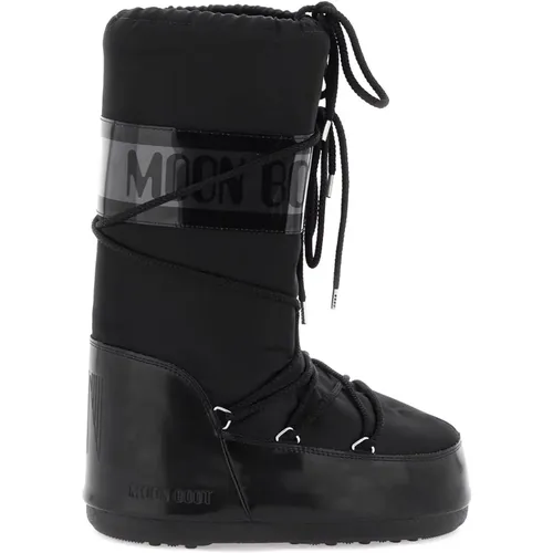 Satin snow boots icon , female, Sizes: 2 UK, 6 UK - moon boot - Modalova