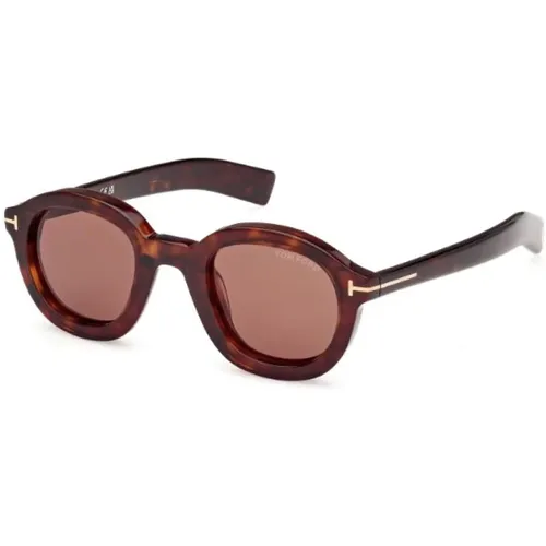 Bold Round Raffa Sunglasses /Dark Havana- , unisex, Sizes: M - Tom Ford - Modalova