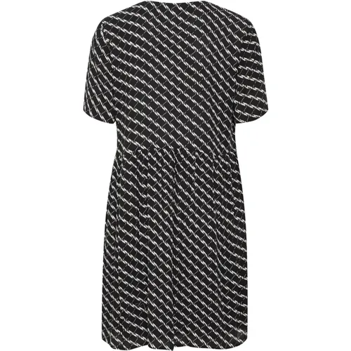 Amber Kurzes Kleid mit Grafischem Druck , Damen, Größe: XL - Kaffe - Modalova