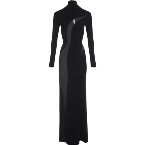 Maxi Dress with High Neck , female, Sizes: XS - Mugler - Modalova