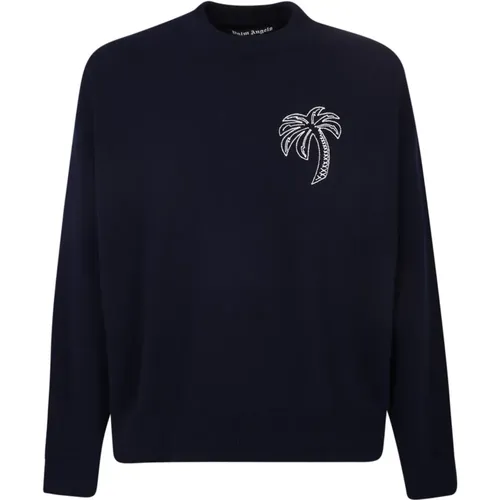 Tropical Flair Cotton Sweater , male, Sizes: XS - Palm Angels - Modalova