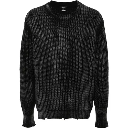 Gerippte Crew Neck Pullover , Herren, Größe: L - Avant Toi - Modalova