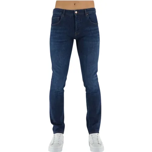 Dunkelblaue Slim Fit Jeans , Herren, Größe: W41 - Don The Fuller - Modalova