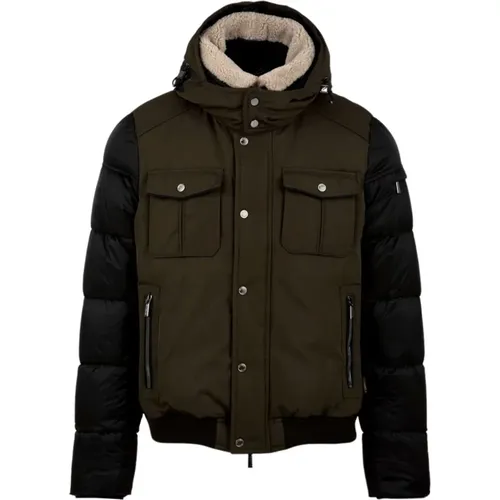 Military Style Coats with Removable Shearling Collar , male, Sizes: M, L - Moorer - Modalova