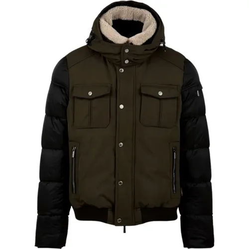 Military Style Coats with Removable Shearling Collar , male, Sizes: M, L, XL - Moorer - Modalova