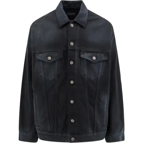 Cotton Jacket Metal Buttons Unisex , male, Sizes: L - Balenciaga - Modalova