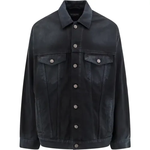 Cotton Jacket Metal Buttons Unisex , male, Sizes: M, S - Balenciaga - Modalova